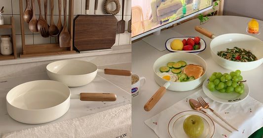 Aesthetics white colour non-stick frying pans! Here are the GOODLE WHITE, a stylish addition to your kitchenโจ