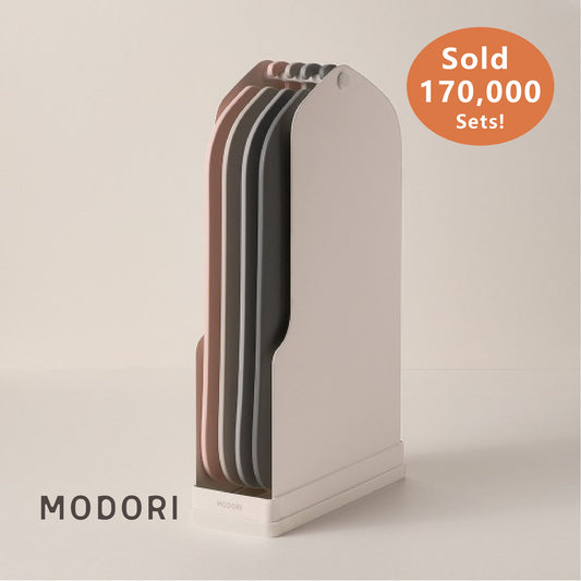 Modori Cutting Board Set (4 Colours) TPU cutting board is scratch-resistant and has low maintenance. It has an anti-slippery surface preventing food from clicking. | BPA Free, Eco-Friendly | SGS Safety, Quality Approved, Made in Korea | Easy to wash and clean - just pour boiled water and dry | Less knife marks, flexible, great abrasion and durability. Features functional designs and minimalist colours that will fit in any kitchen. Modori is the key to designing your dream kitchen.